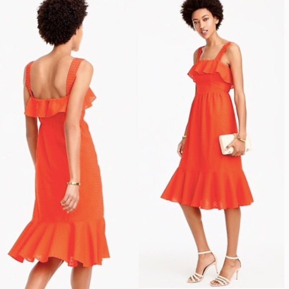 NWT J Crew Hibiscus Eyelet Ruffle Dress G4621 10 - Picture 2 of 16